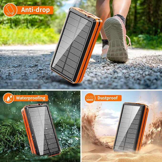 Solar Power Bank Portable Charger 52800mAh 5V/3A Fast Charging Battery Pack - Image 7