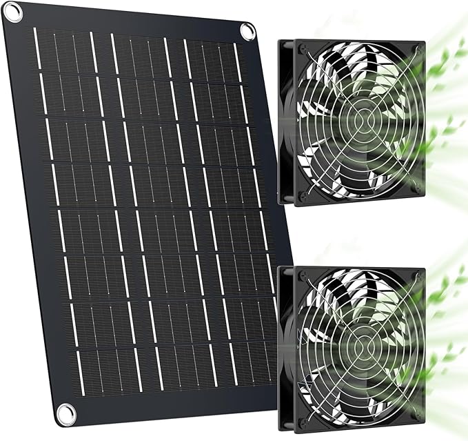 MARBERO 4.7 Inch Solar Powered Fan Kit, 15W Solar Panel by MARBERO