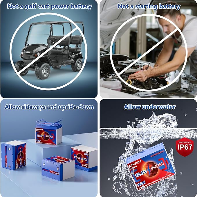 12V 100Ah Lifepo4 Battery, Bci Group 24, Built-In 100A Smart BMS, 4500 To 15000 - Image 2