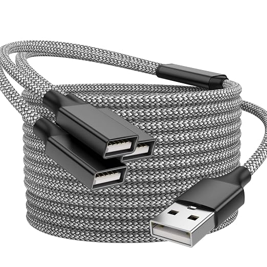 6.6FT USB A Male to 3 Female Extension Cable, USB Splitter 1 in 3 Out Support by Unknown