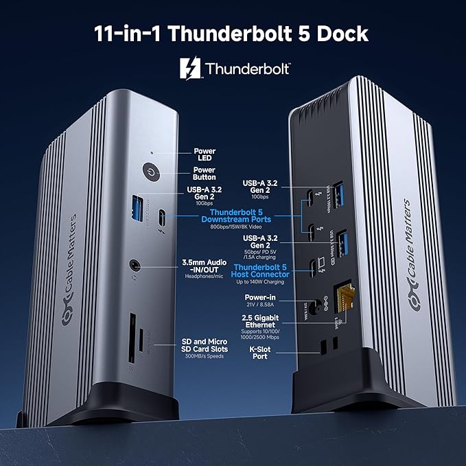 Cable Matters 11-in-1 Thunderbolt 5 Dock - Image 2