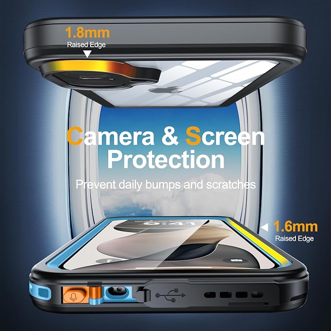 for iPhone 16 Plus Case Waterproof, Built-in Privacy Screen & HD Screen Double - Image 7