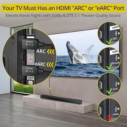 eARC/ARC to Optical Audio Extractor Cable, Enhanced eARC Audio Converter - Image 2