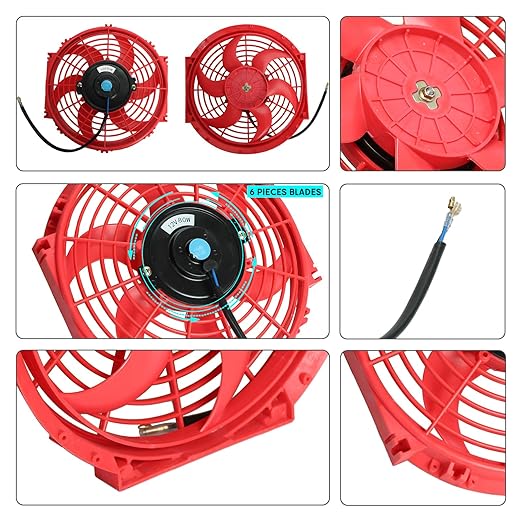 2PCS 10 inch Slim Fan Push Pull Electric Radiator Cooling 12V 80W Mount - Image 4