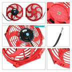 2PCS 10 inch Slim Fan Push Pull Electric Radiator Cooling 12V 80W Mount - Image 4