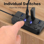 90 Degree USB Hub Splitter YACSEJAO USB 2.0 Data Hub - Image 3