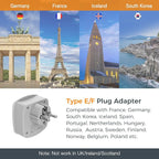 TESSAN Germany France Power Adapter, Type E F Plug Adaptor - Image 2