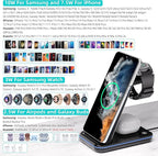 Wireless Charger for Samsung, 3 in 1 Fast Charging Station for Samsung Galaxy - Image 2