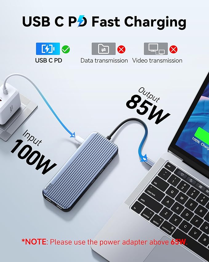USB C Docking Station 3 HDMI, Docking Station 3 Monitors, 12 in 1 Docking - Image 6