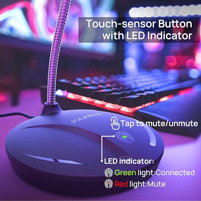 JOUNIVO USB Microphone for Computer, PC/Laptop Mic, Mute Button - Image 4