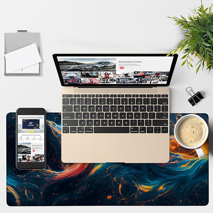 Gaming Desk Pad Large Extra Length Abstract Colorful Art Mouse Pad Keyboard - Image 4