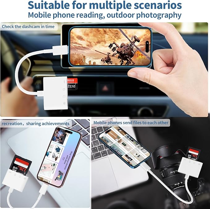 USB-C to SD Card Reader for iPhone iPad - Image 3