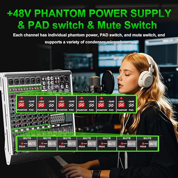 8 Channel Audio Mixer Professional Sound Mixing Board - Image 7