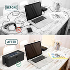 Bamboo Cable Management Box, Large Cord Organizer Box Cable Box to Hide Wires & - Image 4
