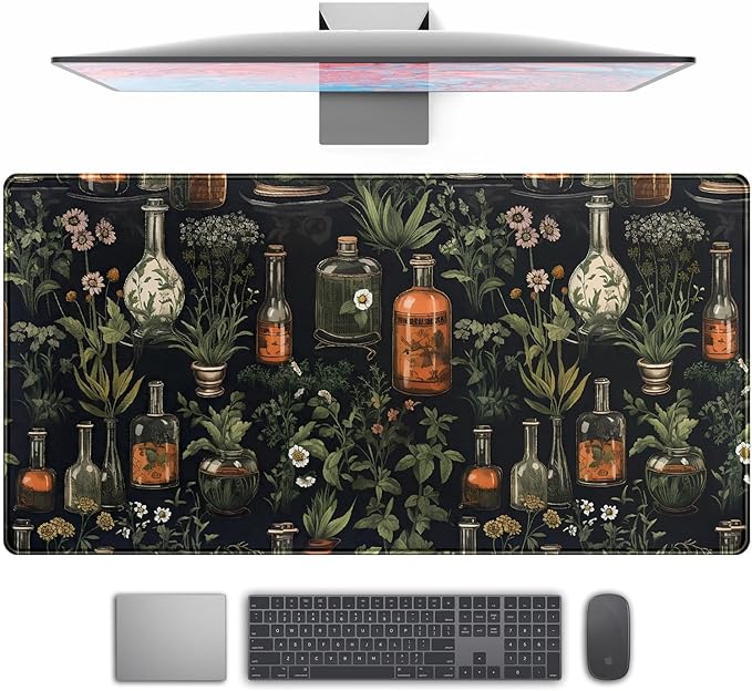 Black Aesthetics Desk Mat Mouse Pad Large Gaming Mouse Pad Desk Pad Mousepad by TENG+DA+QING