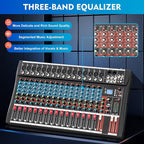 16 Channel Audio Mixer, Mixing Console Sound Mixer DJ Sound Controller - Image 2