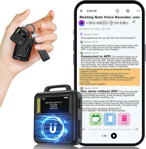 128GB Digital Voice Recorder by Moresen