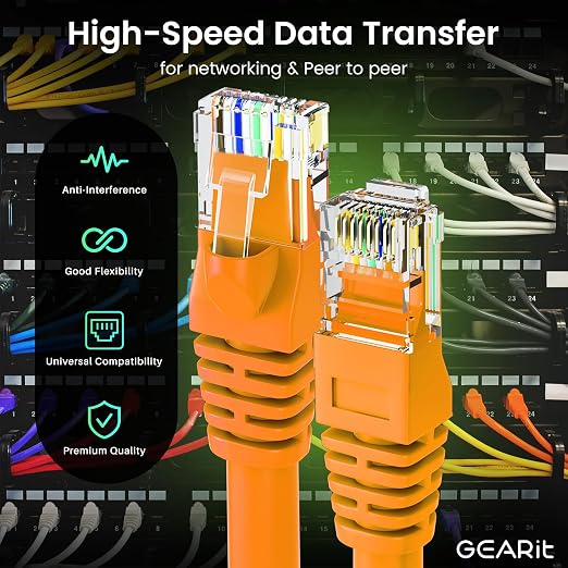 GearIT Cat 6 Ethernet Cable Cat6 Network Patch, Snagless Cord, Internet - Image 3