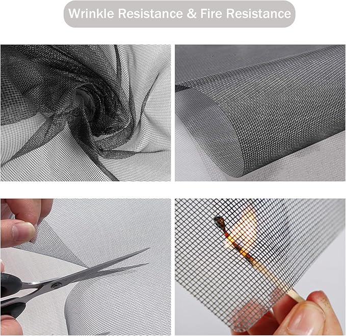 Window Screen Replacement Kit, DIY Adjustable Screen Door Mesh - Image 3