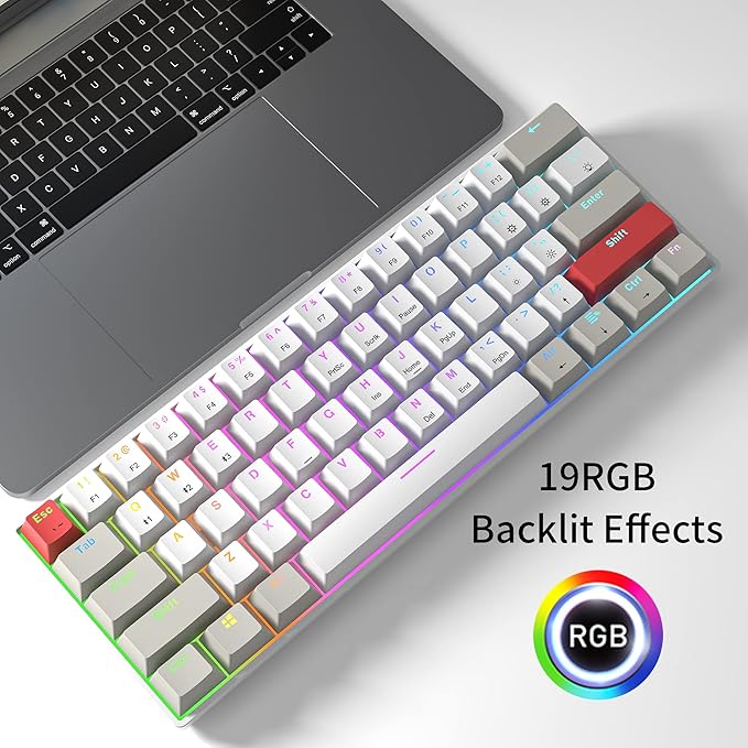 Newmen GM610 60% Wireless Mechanical Keyboard, Wired/Bluetooth/2.4G RGB Backlit - Image 3