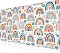 Mouse Pad, Large Boho Rainbow Desk Mat, Extended Non-Slip Gaming Keyboard by NIYLYNSYN