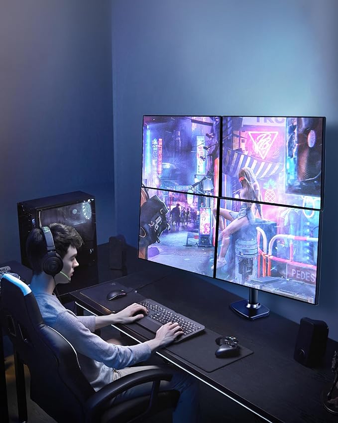 Quad Monitor Mount, Holds Screens up to 40 Inches and 25 lbs, Fully Adjustable - Image 6