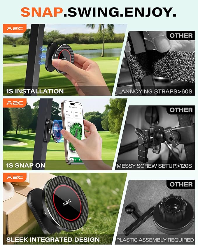 A2C Alloy Magnetic Golf Cart Phone Holder Compatible - Image 3