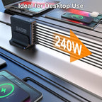 URVNS 240W USB C Charger, 8-Ports Compact GaN PD 100W PPS 45W QC20W Multiport - Image 5