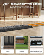 VEVOR 1 Pack Drop Over Cable Cover, 2 Channel Heavy Duty Cable Hose Protector - Image 2