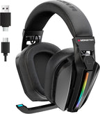 Monster Mission ANC200 Wireless Gaming Headset, 7.1 Virtual Surround Sound by Monster
