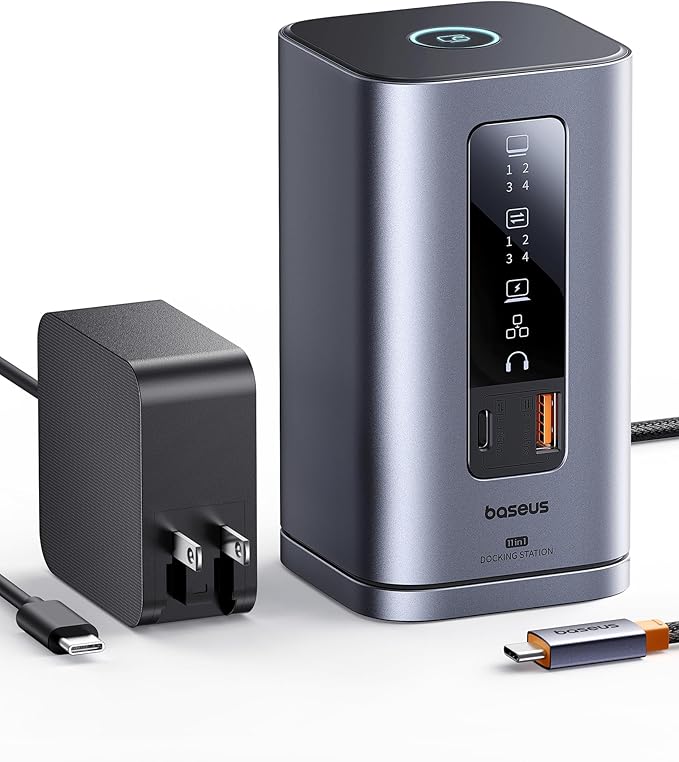 Baseus Laptop Docking Station, 11 in 1 Triple 4K Display HDMI/DP, 10Gbps USB by Baseus