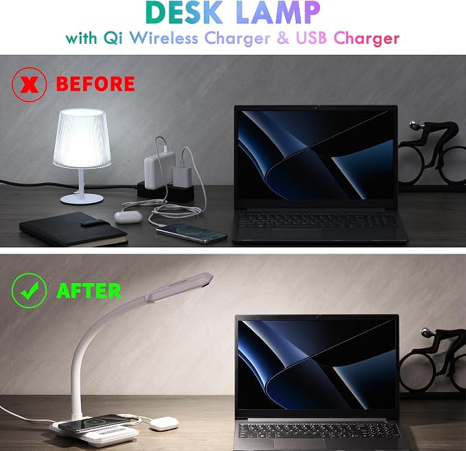 WILIT Desk Lamp with Wireless Charger, Music Sync RGB Color Changing Lights - Image 8