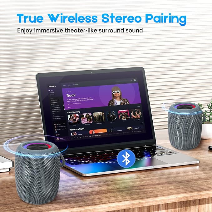 Portable Bluetooth Speaker, BT5.3 Wireless Speaker 20W Bass Diaphragms - Image 7