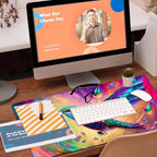Large Gaming Mouse Pad for Desk, Colorful Hummingbird Desk Mat, Bright - Image 5