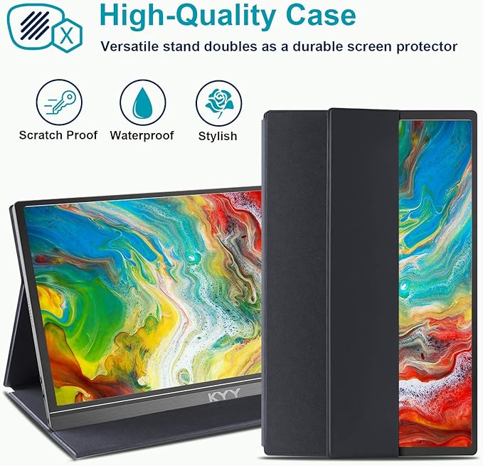 KYY Portable Monitor 15.6inch 1080P FHD USB-C, HDMI Computer Display HDR IPS - Image 4