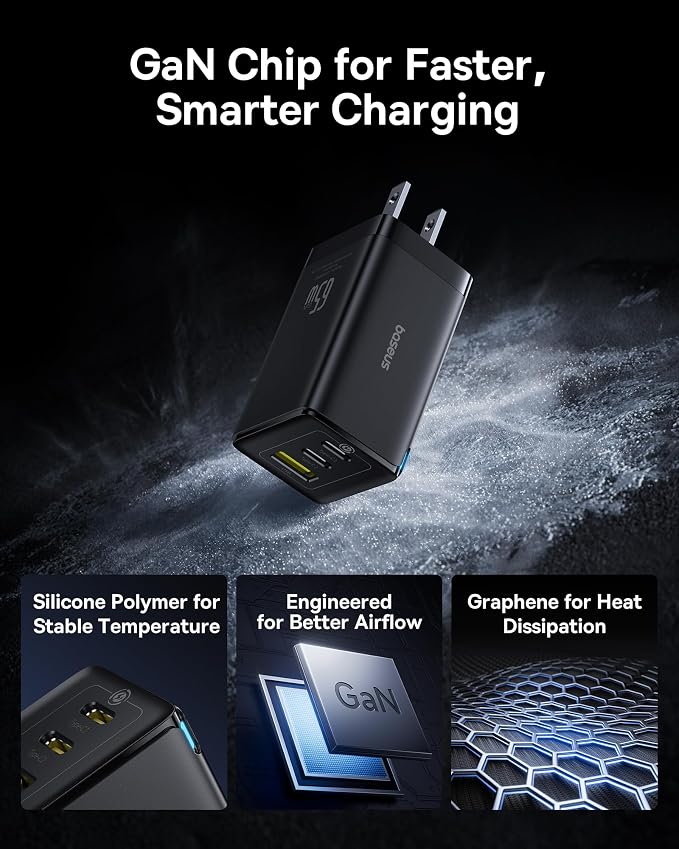 Baseus 2 Pack 65W USB C Charger Block, PPS 3-Port Fast Compact Foldable USB C - Image 7