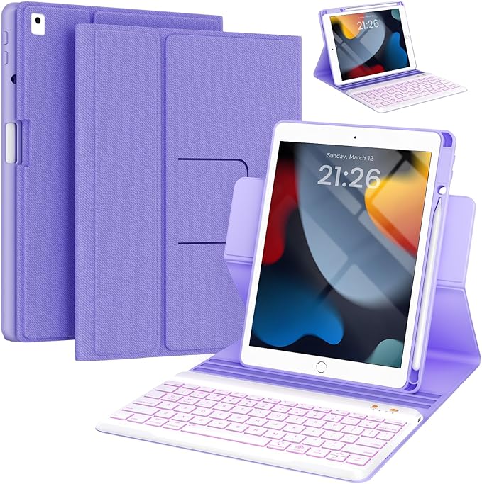 Keyboard Case for iPad 9th/8th/7th Generation 10.2 inch 2021/2020/2019 & ipad by BLUTLOTUS