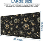 Gaming Desk Pad Large Extra Length Clouds, Moon and Sun Mouse Pad Keyboard - Image 3