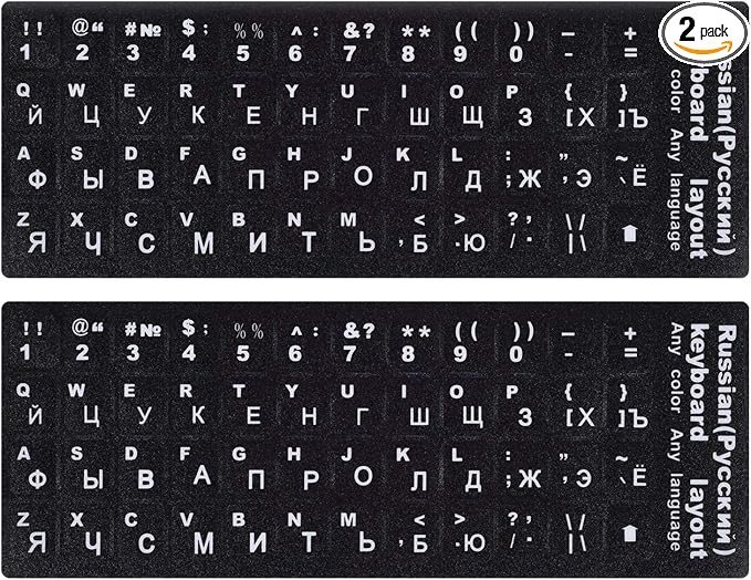 2PCS Russian Keyboard Stickers, Russian-Englsih Keyboard Letters Replacement by CaseBuy