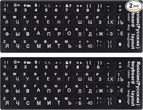2PCS Russian Keyboard Stickers, Russian-Englsih Keyboard Letters Replacement by CaseBuy