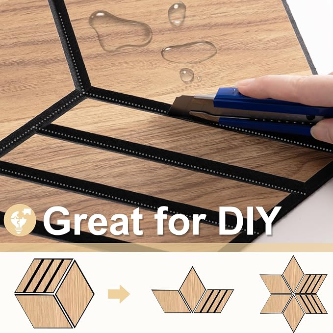 Mollywell Hexagon Acoustic Panels, Natural Oak TH4, 12 Pack |Wood Veneer|High - Image 4