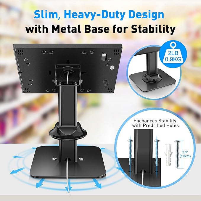 AboveTEK Anti-Theft iPad Kiosk Stand – POS iPad Security Stand & Locking Tablet - Image 6