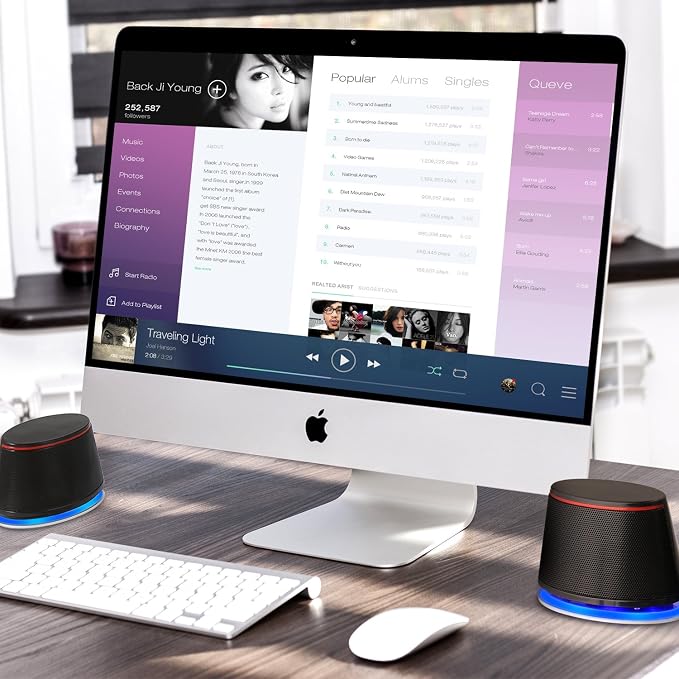 SW102 Computer Speakers, Deep Bass in Small Body, Stereo 2.0 USB Powered 3.5mm - Image 7