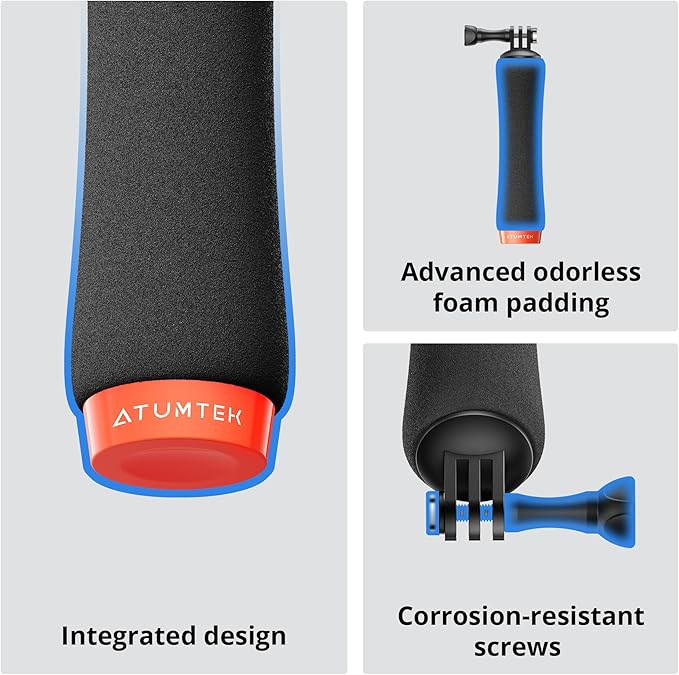 ATUMTEK Floating Hand Grip for GoPro, Waterproof Handle Mount Underwater Hand - Image 4