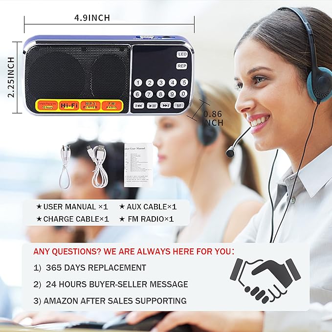 LETING Portable Mini USB FM Radio Speaker Music Player TF Card - Image 7