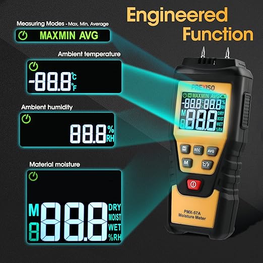 PREXISO Wood Moisture Meter - 7 in 1Digital Moisture Meter - Image 3