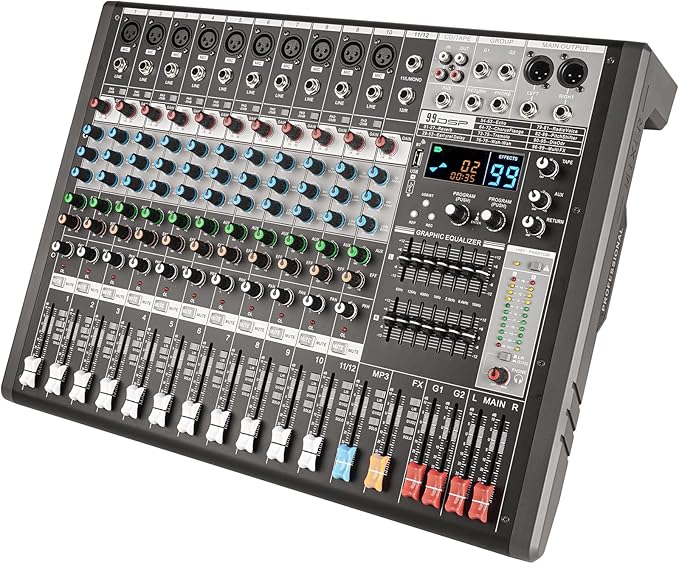 EX12 12-Channel Bluetooth Mixer by Doslnlya