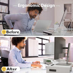 BONTEC Dual Monitor Stand Riser, Adjustable Length & Swivel Angle, Ergonomic - Image 4