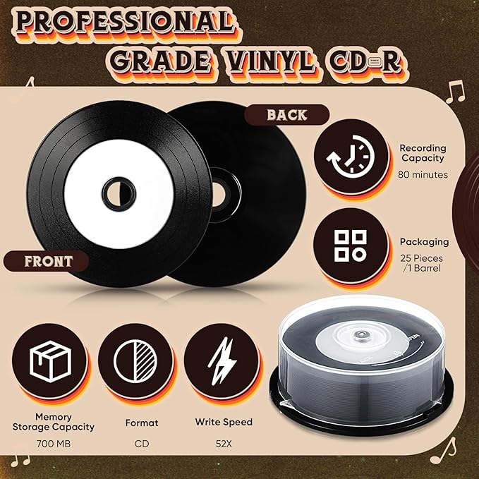 25 Pcs Recordable Blank Media Discs 700MB 80 Minutes 52X - Image 4
