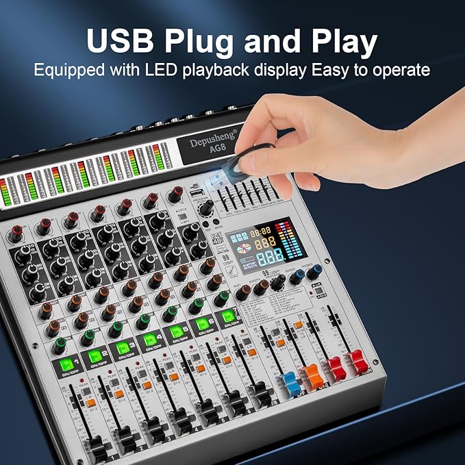 Depusheng AG8 Professional audio mixer 8 Channel - Image 4